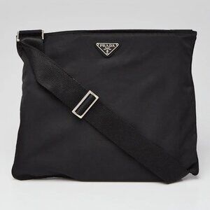 Prada Black Vela Nylon Crossbody Messenger Bag